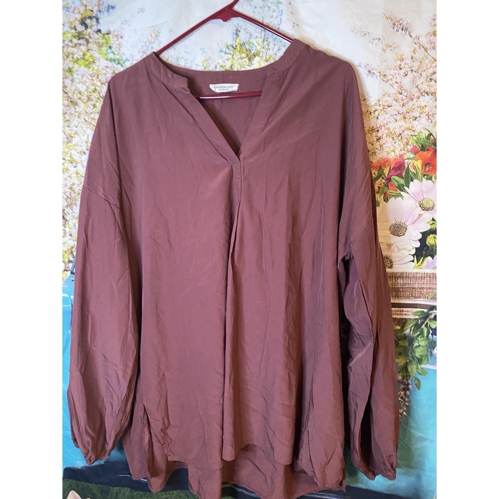 Long-Sleeve V-Neck Blouse Size Large